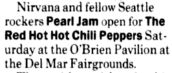 Red Hot Chili Peppers / Nirvana / Pearl Jam on Dec 28, 1991 [864-small]