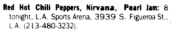 Red Hot Chili Peppers / Nirvana / Pearl Jam on Dec 27, 1991 [866-small]