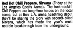 Red Hot Chili Peppers / Nirvana / Pearl Jam on Dec 27, 1991 [868-small]