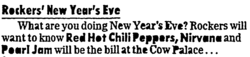 Red Hot Chili Peppers / Pearl Jam / Nirvana on Dec 31, 1991 [870-small]
