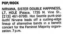 Nirvana / L7 / Hole / Sister Double Happiness on Oct 25, 1991 [897-small]