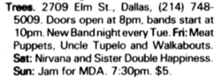 Nirvana / Sister Double Happiness / Thinking Fellers Union Local 282 on Oct 19, 1991 [902-small]