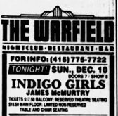 Indigo Girls / James McMurtry on Dec 10, 1989 [931-small]