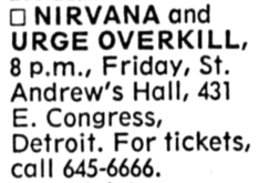Nirvana / Urge Overkill on Oct 11, 1991 [936-small]