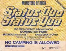 Ticket Stub, Status Quo / Gillan / Saxon / Hawkwind / Uriah Heep / Anvil on Aug 21, 1982 [190-small]