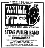Vanilla Fudge / Steve Miller Band / Rhinoceros on Nov 24, 1968 [404-small]