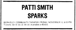 Patti Smith / Sparks on Nov 12, 1976 [201-small]