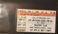 Say Anything / Saves The Day / Meg & Dia / The Dear Hunter on Apr 21, 2007 [711-small]
