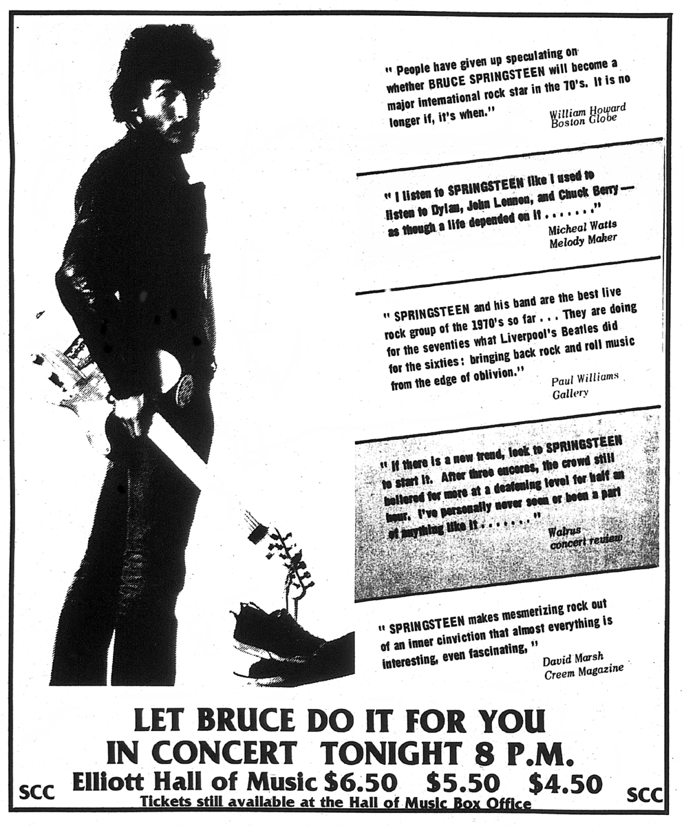 Bruce Springsteen's 1977 Concert & Tour History Concert Archives