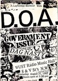 tags: D.O.A., Government Issue, Dag Nasty, Washington, D.C., United States, Gig Poster, WUST Radio Music Hall - Dag Nasty / Government Issue / D.O.A. on Aug 31, 1985 [172-small]