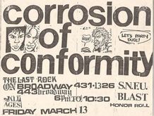 tags: Honor Role, Corrosion Of Conformity, SNFU, Blast, Gig Poster - Honor Role / Blast / Corrosion Of Conformity / SNFU on Mar 13, 1987 [235-small]