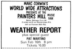 Weather Report / Pat Martino on Feb 16, 1975 [388-small]
