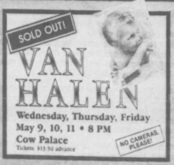 Van Halen  / The Velcros on May 9, 1984 [688-small]
