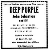 Deep Purple / John Sebastian / Elf on Nov 9, 1972 [867-small]