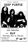 Deep Purple / John Sebastian / Elf on Nov 9, 1972 [868-small]