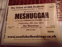 Meshuggah / Animals as Leaders / We Are Knuckle Dragger on Apr 18, 2012 [186-small]