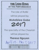 U S Bank Broadway Series presents DISNEY'S THE LION KING on Apr 21, 2017 [394-small]