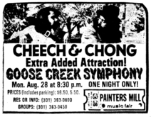 Cheech & Chong / Goose Creek Symphony on Aug 28, 1972 [601-small]