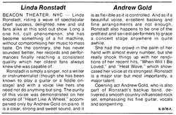 Linda Ronstadt / Andrew Gold on Dec 4, 1975 [621-small]
