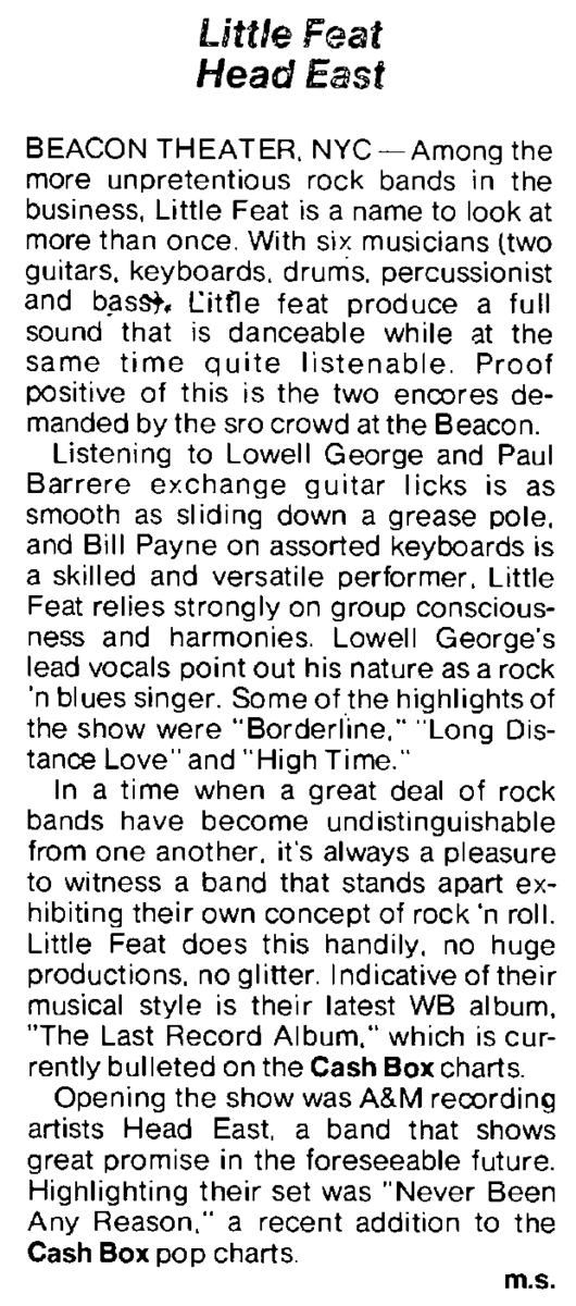 Head East Concert & Tour History Concert Archives