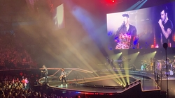 Jonas Brothers with Bebe Rexha and Jordan McGraw at Tacoma Dome (October 12, 2019) on Oct 12, 2019 [059-small]