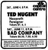 Ted Nugent / Nazareth / Foreigner on Jun 4, 1977 [256-small]