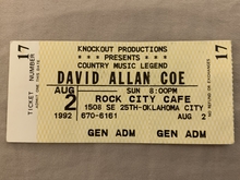 David Allan Coe on Aug 2, 1992 [811-small]