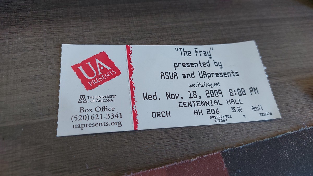 Nov 18, 2009: The Fray at Centennial Hall, University of Arizona Tucson,  Arizona, United States | Concert Archives