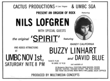 Nils Lofgren / Spirit / Buzzy Linhart / David Blue on Nov 1, 1975 [247-small]