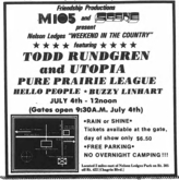 Todd Rundgren / Utopia / Pure Prairie League / hello people / Buzzy Linhart on Jul 4, 1975 [285-small]