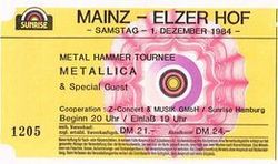 Metallica / Tank on Dec 1, 1984 [308-small]