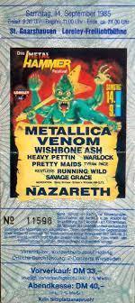 Sep 14, 1985: Metal Hammer Festival 1985 at Freilichtbühne Loreley