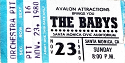 The Babys / Off Broadway on Nov 23, 1980 [655-small]