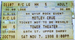 Mötley Crüe / Muthaload on Nov 7, 1998 [176-small]