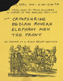 tags: Crimpshrine, Bedlam Rovers, The Front, Elephant Men, Gig Poster, Provo Park - Crimpshrine / Bedlam Rovers / The Front / Elephant Men on Apr 9, 1988 [071-small]