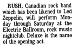 Rush / Deluxe on Jan 20, 1975 [256-small]