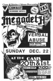 Megadeth / Verbal Abuse / Flotsam & Jetsam on Dec 22, 1985 [526-small]