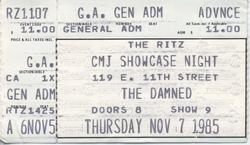 The Damned / Angels in Vain on Nov 7, 1985 [662-small]