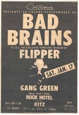 Bad Brains / Flipper / Gang Green on Jan 17, 1987 [757-small]