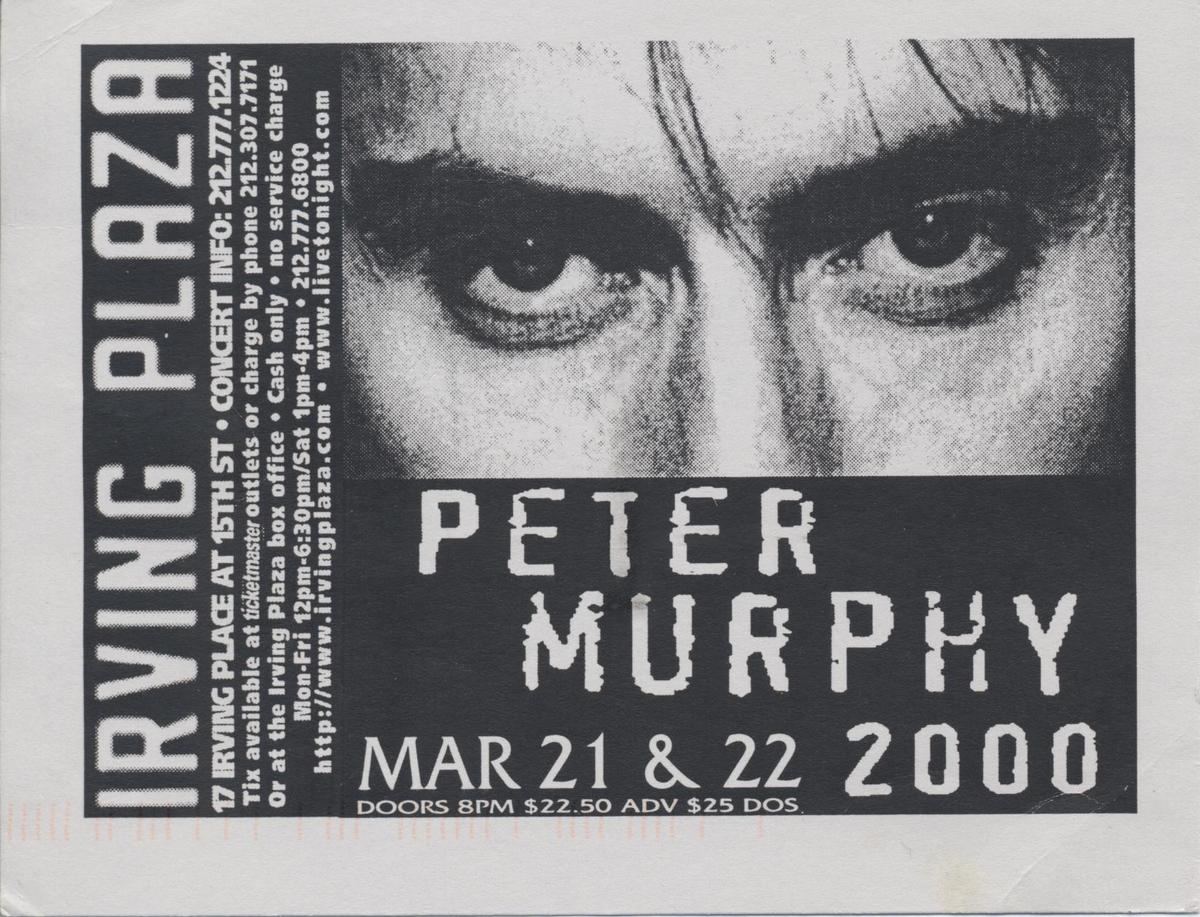 Peter Murphy Concert & Tour History (Updated for 2023) Concert Archives