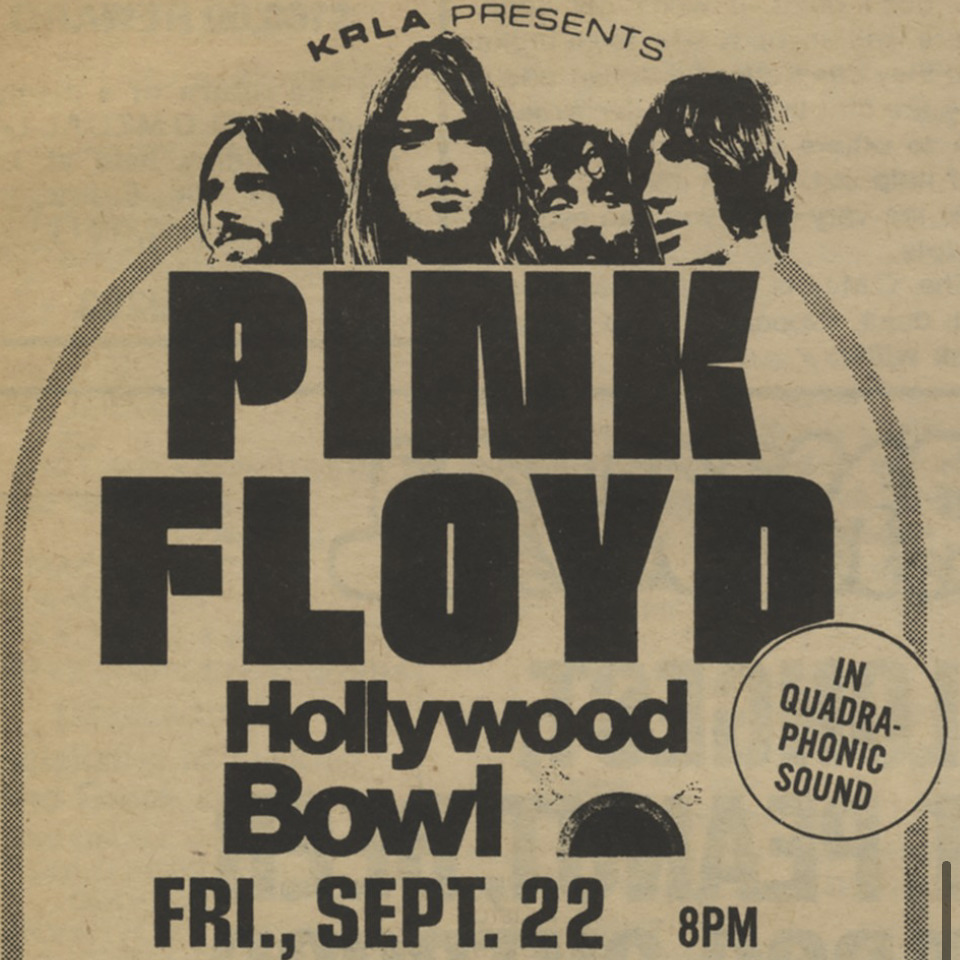 Sep 22, 1972: Pink Floyd at Hollywood Bowl Los Angeles