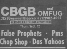 Chop Shop / PMS / Das Yahoos on Sep 12, 1985 [397-small]