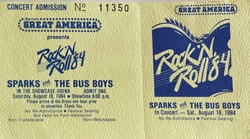 Sparks / The Busboys on Aug 18, 1984 [824-small]