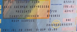 Candy / X-Checker / Room Service on Jul 20, 1984 [926-small]