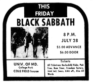 Black Sabbath / Blue Oyster Cult / Black Oak Arkansas  on Jul 28, 1972 [207-small]