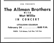 Allman Brothers Band / Wet Willie on Feb 24, 1973 [977-small]