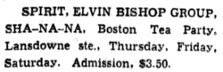 Spirit / Elvin Bishop Group / Sha Na Na on Oct 11, 1969 [170-small]