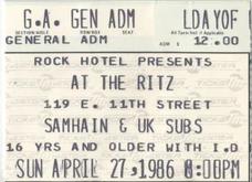 Samhain / UK Subs / Dag Nasty on Apr 27, 1986 [428-small]