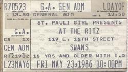 Swans / Ritual Tension on May 23, 1986 [433-small]