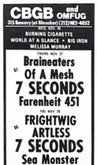 Seven Seconds / fahrenheit 451 / Of a Mesh / Brain Eaters on Nov 27, 1986 [826-small]